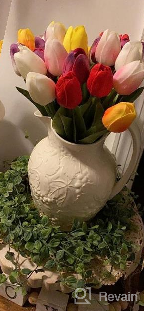 img 1 attached to Colorful 28-Piece Artificial Tulips Set For Stunning Floral Arrangements And Spring Décor review by Sam Bauer