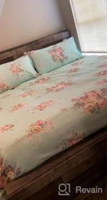img 5 attached to Queen Size FADFAY Green Floral Duvet Cover Set - Vintage Flower Printed Bedding, Ultra Soft 100% Cotton Designer 3 Piece (1Duvet Cover & 2Pillowcases) Simple Style