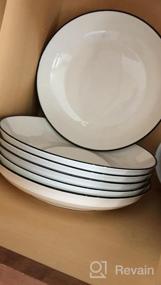 img 6 attached to 6-Inch White Porcelain Dessert Salad Plates With Black Edges - Set Of 6 For Appetizers And Salads