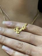 img 1 attached to Exquisite Personalized Custom Initial Pendant Name Necklaces for Women & Girls - Effortlessly Stylish in Gold & Silver review by Klacee Westra