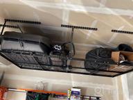 img 1 attached to FLEXIMOUNTS 4X8 Overhead Garage Storage Rack | Heavy Duty 600Lbs Weight Capacity Adjustable Metal Ceiling Organization System | Hammertone review by Kenneth Mills