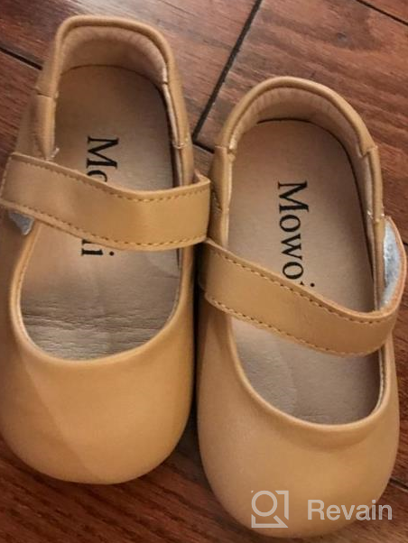 img 1 attached to Mowoii Baby Girls Boys Leather Mary Jane Walking Shoes Prewalker Ballet Flats for Princess Wedding Dress review by Damian Grotting