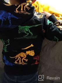 img 5 attached to Parent's Pick: HZXVic Dinosaur Sweatshirt Pullover 🦖 Black 6T - Trendy Boys' Fashion Hoodie & Sweatshirt