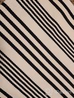 img 1 attached to KaHouen 27.5"X43" Black & White Striped Outdoor Rug - Hand Woven Cotton Washable Layered Doormat For Porch/Kitchen/Laundry Room/Farmhouse/Entryway review by Brent Gurney