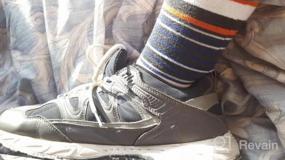 img 4 attached to Black Cotton Crew Dress Socks With Argyle, Striped, And Solid Ribbed Patterns For Men From USBingoshop