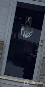 img 5 attached to Hello Sign для зимнего декора входной двери - 12-дюймовое круглое украшение для подвесной двери для наружного и внутреннего дома, крыльца и фермы - подарок на все сезоны и новоселье - белый