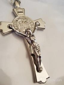 img 4 attached to Set Of 12 Large Italian St Benedict Cross Rosary Baptism Favors Religious Gifts First Communion Bulk Cross Keychain Wholesale