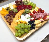 img 1 attached to Large Bamboo Cheese Board Charcuterie Platter With Stainless Steel Knife Set - Perfect For Birthday, Bridal Shower, Housewarming & Wedding Gifts review by Andrea Webb