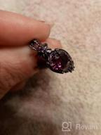 img 1 attached to Women'S White Fire Opal Ring With Created Amethyst And October Birthstone, 18K Black Gold Plated Eternity Band For Wedding, Engagement Or Promise (Size 8) review by Marcia Estrella