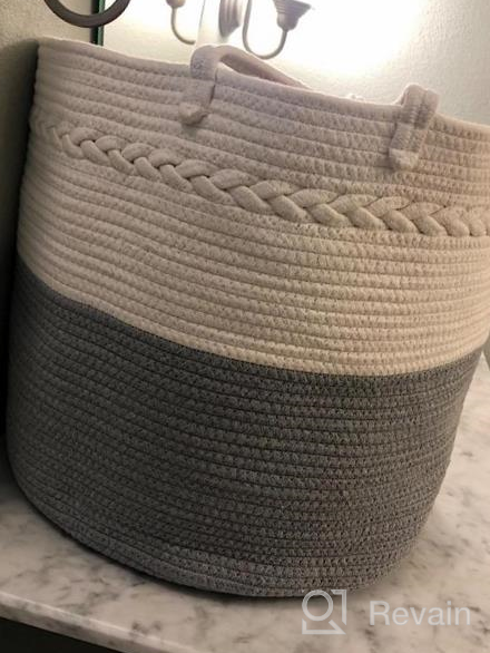 img 1 attached to Organize In Style With COSYLAND'S Extra Large Woven Cotton Laundry Basket review by Justin Kedzior
