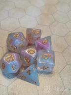 img 1 attached to Pink & Cyan Iridecent Swirls DND Polyhedral Dice Set - 11 Piece For Dungeons And Dragons, D&D Role Playing Games review by Brad Cash