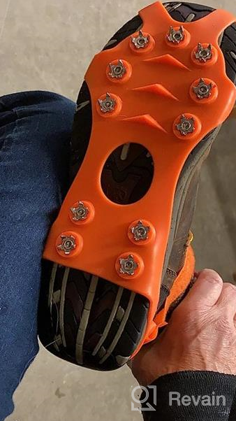 img 1 attached to Upgrade Your Traction: Stainless Steel Anti-Slip Crampons With 11 Spikes For Hiking, Fishing, Walking, And Mountaineering review by Bryan King