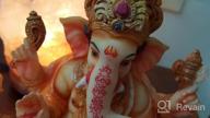 img 1 attached to Marble Powder Lord Ganesh Ganpati Elephant Hindu God Statue: The Blessing, Colored & Enhanced With Gold, Handcrafted In India By Lightahead review by David Hansen