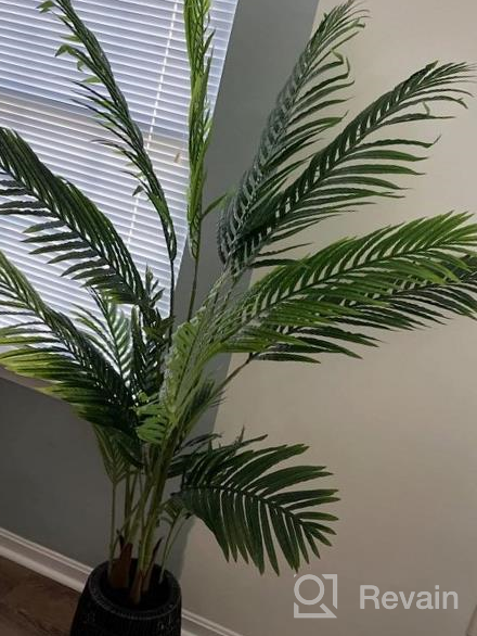 img 1 attached to Bring The Outdoors In: Stunning Fopamtri 5-Ft Artificial Areca Palm Trees For Home & Office review by Heather Johnson