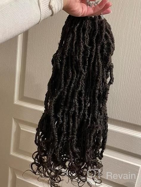 img 1 attached to Niseyo Wild Locs 30 Inch Distressed New Faux Locs With Curly Ends 8 Packs Distressed Goddess Locs Crochet Hair30 In Long Soft Butterfly Loc Pre-Looped Deep Wavy End (Handmade, 1B) review by Jean Ohm