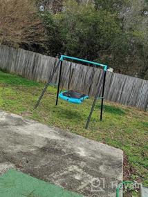 img 6 attached to Playtime Fun: Durable 70-Inch Swing Set With 2 Saucer & Toddler Swings, All-Weather Steel Frame