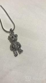 img 5 attached to Silver Plated Teddy Bear Necklace With Movable Spinningdaisy Crystals