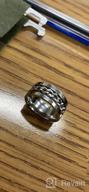 img 1 attached to 8mm Stainless Steel Chain Inlay Spin Wedding Band Biker Ring - Durable & Stylish review by Robert Castro