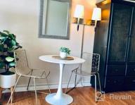 img 1 attached to Stylish And Durable Round Table For Home Décor: Self-Assembly Roomnhome Table With Iron Frame And MDF Top review by Derrek Fields