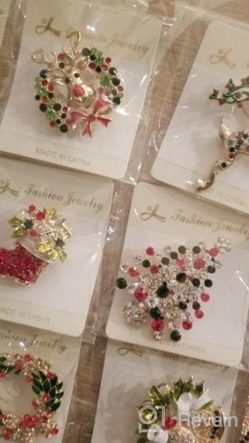 img 1 attached to 🎄 Danbihuabi Set of 6 Christmas Rhinestone Brooches Pins – Festive Jewelry Gifts for Girls review by Tyler Fountas