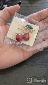 img 5 attached to 🍒 Брошь с красной эмалью Двойная вишня Bobauna - украшение в форме фрукта для женщин и девочек.