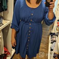 img 1 attached to Women'S Casual Long Sleeve Button Down Swing Short Dress - Crew Neck review by Heather Richardson