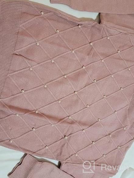 img 1 attached to Fashionable Women'S Long Sleeve Ribbed Knit Pearl Sweater Pullover By Miessial review by Dang Reid