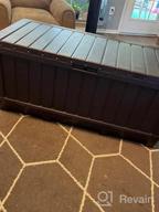 img 1 attached to Stay Clutter-Free Outdoors With Keter Kentwood 90 Gallon Resin Deck Box In Brown review by Angie Johnson