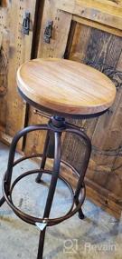 img 7 attached to Set Of 2 Vintage Industrial Bar Stools - Metal And Wood Swivel - Adjustable Height - Fully Welded - Perfect For Pub And Kitchen