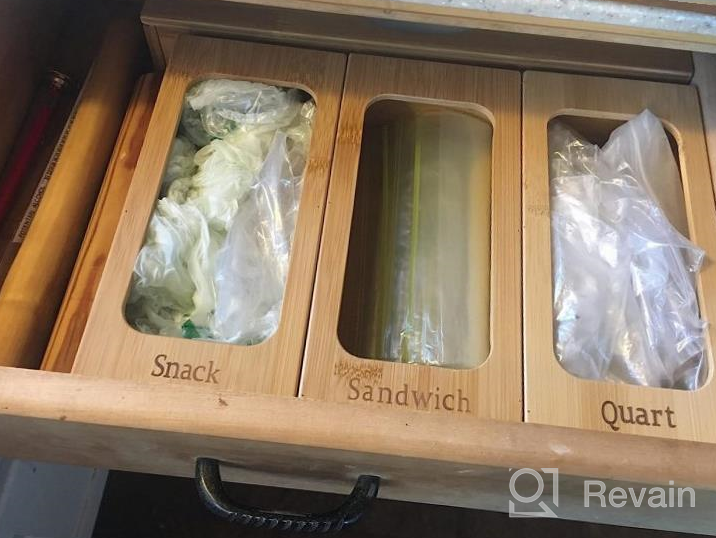 img 1 attached to Kitchen Drawer Organizer Set - Delamu Ziplock Bag Organizer With Foil And Plastic Wrap Cutter - 5 Plastic Bag Dispensers For Gallon, Quart, Snack, And Sandwich Bags review by Vaibhav Karger