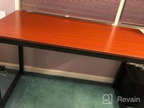 img 8 attached to 47-дюймовый современный офисный стол – прочный письменный компьютерный стол Coleshome для домашнего обучения, черный.
