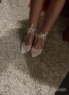 img 1 attached to Women'S Ivory Lace Mesh Satin Wedding Shoes - Comfortable Mid Heel Tie Up Ankle Strap Pointy Toe Pumps review by Jason Dahlkemper