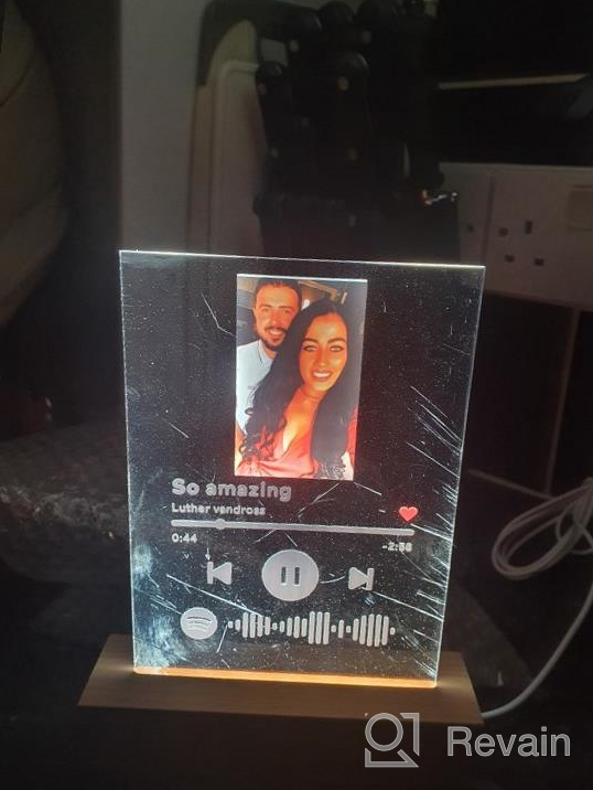 img 1 attached to VEELU Personalized Acrylic Song With Photo - Customized Spotify Music Plaque - Custom Transparent Picture Album Cover Scannable Spotif Code Night Light - Customized Gifts For Lovers review by Mick Ohlrogge