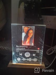 img 8 attached to VEELU Personalized Acrylic Song With Photo - Customized Spotify Music Plaque - Custom Transparent Picture Album Cover Scannable Spotif Code Night Light - Customized Gifts For Lovers