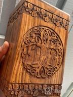 img 1 attached to INTAJ Handmade Rosewood Urn For Human Ashes - Adult Tree Of Life Wooden Urns Hand-Crafted - Celtic Funeral Cremation Urn For Dogs Engraved (Rosewood, Large - 11.25Hx6.25W (250 Cu/In)) review by Joseph Ramos