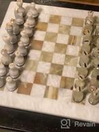 img 1 attached to White & Green Onyx 15" Staunton/Ambassador Chess Set - Handmade Marble Weighted Board Game For Adults review by Jeffery Pricinoc