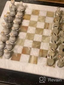 img 6 attached to White & Green Onyx 15" Staunton/Ambassador Chess Set - Handmade Marble Weighted Board Game For Adults