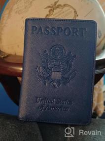 img 8 attached to Кожаный бумажник для паспорта с блокировкой RFID - чехол для дорожного держателя для мужчин и женщин в кофейно-коричневом оттенке