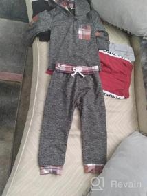 img 5 attached to SANMIO Infant Toddler Baby Boys Girls Clothes: Classic Plaid Sweatshirt +Pants Outfit Set