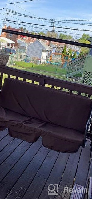 img 1 attached to Durable Outdoor Patio Swing Chair With Side Table And Weather-Resistant Canopy - Perfect For Garden, Poolside, Balcony, And Backyard! Comes With Cushion In Blue. review by Brian Dildine