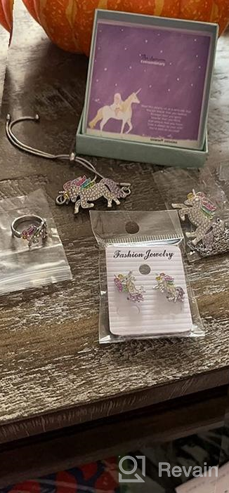 img 1 attached to SHWIN Rainbow Unicorn Necklace - Set of 2 or 4 Unicorn Necklace Bracelet Packs for Girls - Jewelry Unicorn Gifts Set review by Lori Gallegos