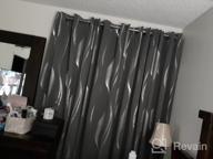 img 1 attached to Turquoise Blackout Curtains With Wave Print - Deconovo Room Darkening Thermal Insulated Grommet Top Curtains For Kids Room - Includes 2 Panels, 42X72 Inch review by Alex Romero