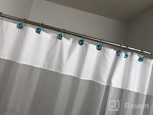 img 1 attached to 🍍 Cyrra Double Hooks Glide Shower Ring Set - Rust Resistant Stainless Steel - 12-Pack - Shower Curtain and Liner Hanging - Yellow Pineapple Design review by Mike Cassidy