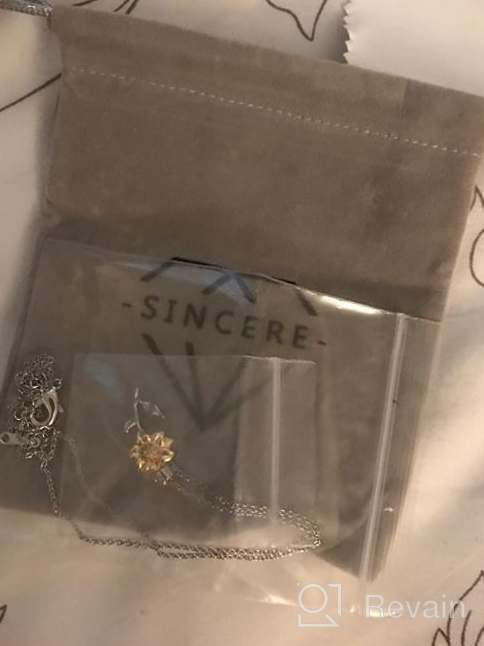 img 1 attached to 🌻 Sincere Daughter Necklace Gifts from Mom: Sunflower Pendant Necklace Jewelry for Birthday, Christmas, Teens, Girls, Women review by Cristina Zane