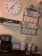img 1 attached to MyGift Black Metal Wall Mounted Coffee Mug Holder Rack With 5 Tier, Hanging Mug And Cup Storage Organizer With 18 Hooks review by Carrie Morris