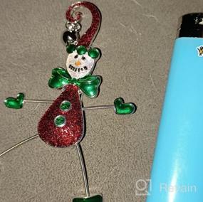 img 5 attached to Редкий брошь Смешной Рождественский снеговик кликун с серебряными колокольчиками - праздничные украшения для женщин и девочек.