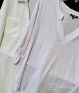 img 1 attached to Jesdani Plus Size V Neck Blouses With 3/4 Roll Sleeves Tunic Tops For Women review by Kyle Rose