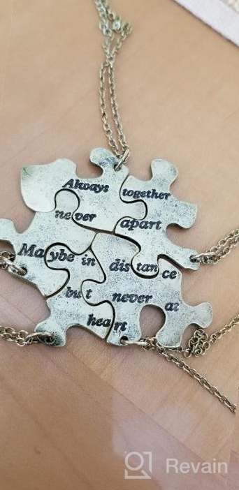 img 1 attached to Stylish Lux Accessories Burnish Gold Always Together Puzzle Best Friends BFF Necklace - A Perfect Keepsake review by Mario Haan