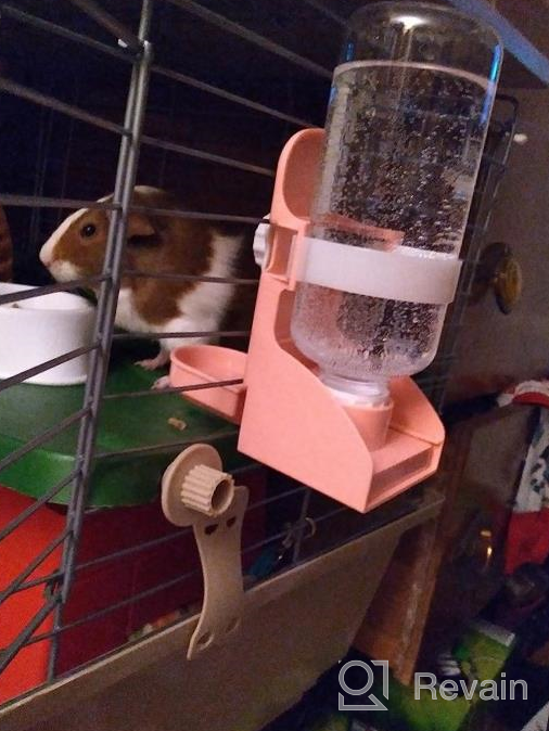 img 1 attached to Pet Water Dispenser Set: 2-Pack 17Oz Rabbit Water Bottles With No-Drip Technology, Hanging Small Animal Water Bowl For Bunny, Chinchilla, Hedgehog, Ferret, And Hamster Cage review by Paul Vanlaere