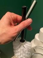 img 1 attached to Grey 8-Piece Bathroom Accessory Set With Trash Can, Soap Dispenser & Labels review by John Ortiz